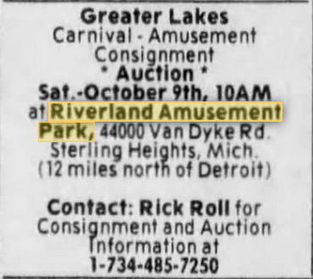 Riverland Amusement Park (Utica Amusement Park) - Auction 1999